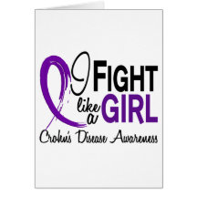 Crohns Disease I Fight Like A Girl 10.1 Greeting Cards