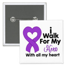 Crohn's Disease I Walk For My Hero Pin