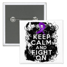Crohns Disease Keep Calm and Fight On Pinback Button