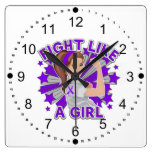 Crohn's Disease Modern Rosie Fight wall clocks