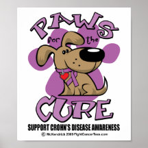 Crohn's Disease Paws for the Cure Posters