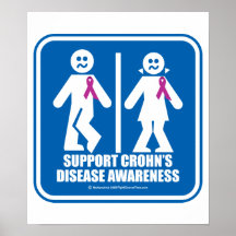 Crohn's Disease Restroom Sign Print