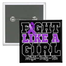 Crohn's Disease Sporty Fight Like a Girl Pinback Button