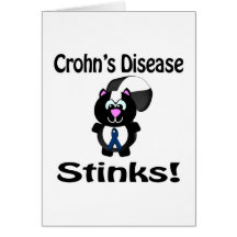 Crohns Disease Stinks Skunk Awareness Design Greeting Card