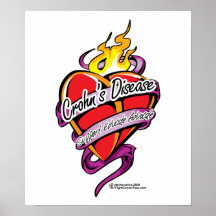 Crohn's Disease Tattoo Heart Print