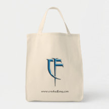 Crooked Fang logo tote grocery bag