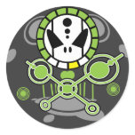 Crop Circle Skull Round Sticker