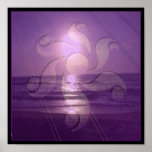 Crop Circle Sunset (purple collage) posters