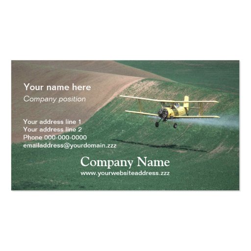 Crop duster business card (front side)