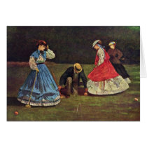 Croquet By Homer Winslow (Best Quality) Greeting Cards