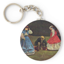 Croquet By Homer Winslow (Best Quality) Keychain