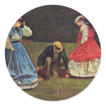 Croquet By Homer Winslow (Best Quality) Round Stickers