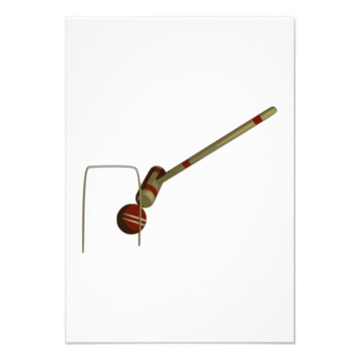 Croquet Mallet and Balls Personalized Announcements