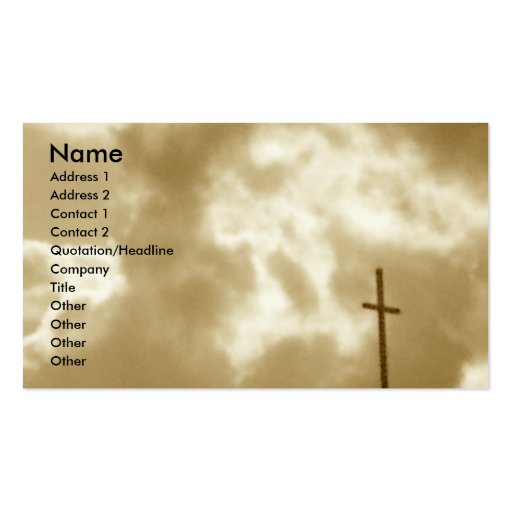 Cross and Clouds Business Cards (front side)