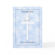 Cross and Dove Sympathy Thank You Card