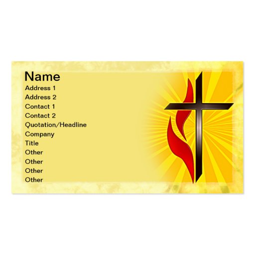 Cross and Flame Business Card (front side)