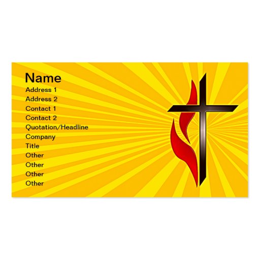 Cross and Flame Business Cards (front side)