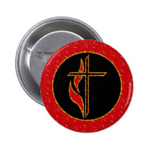 Cross and Flame Button