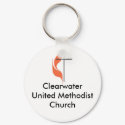Cross and flame, ClearwaterUnited MethodistChurch keychains