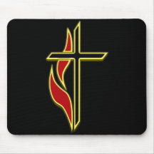 CROSS AND FLAME MOUSEPAD