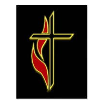 CROSS AND FLAME POST CARD