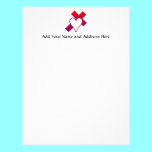 Cross and heart #1 ( 3-D Red / purple ) letterhead