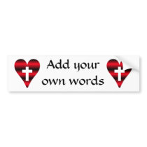 Cross and heart #3 ( Cross inside red heart ) Bumper Stickers