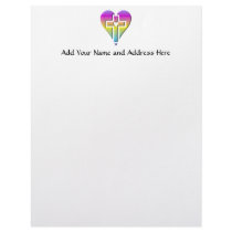 Cross and hearts #5 ( 3-D pastel ) Letterhead Design