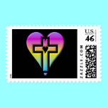 Cross and hearts #5 ( 3-D pastel ) stamps