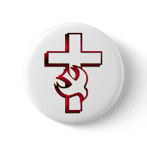 Cross and Holy Spirit / Holy Ghost Button