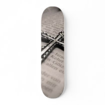 Cross and Scripture Skateboard Deck by vincentbolin Cross and Scripture Skateboard Deck