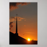 cross and sunset poster