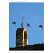 Cross and Three Birds Card