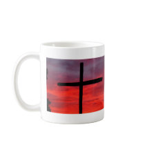 Cross at sunrise mug