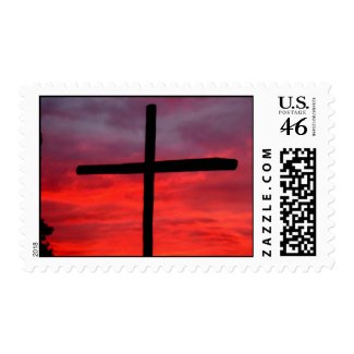 cross at sunrise stamp