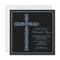 Cross Baptism Christening Boy Baptism Inviation Personalized Invite