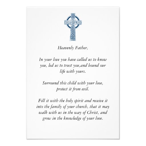Cross - Baptism Christening Prayer Card