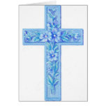 cross blue greeting card