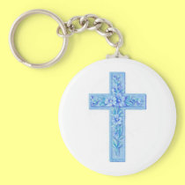 cross blue keychains