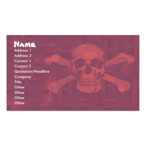 Cross Bones Business/Profile Card Business Cards (front side)