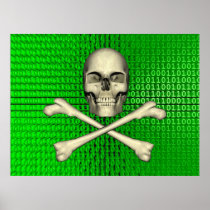 Cross Bones on Binary Print