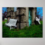 Cross, Chair and Tomb Canvas Print