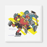 cross checking ice hockey players refrigerator magnet