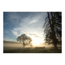 Cross-country course at dawn posters