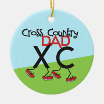 Cross Country Dad - front and back Christmas Ornament
