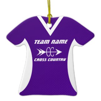 Cross Country Jersey Purple Christmas Ornaments