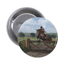 Cross Country - Jumping Horse Button