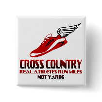 Cross Country Running Pinback Button