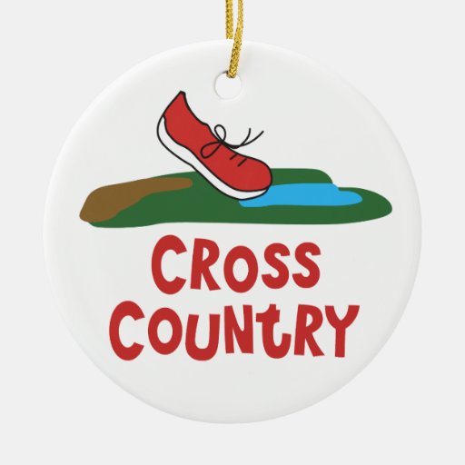 cross country running double sided ceramic round christmas cross country running double sided ceramic round christmas