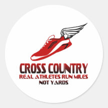 Cross Country Running Round Sticker